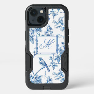 Blue and White Chinoiserie Monogram iPhone 13 Case
