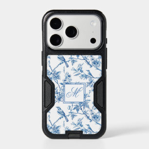 Blue and White Chinoiserie Monogram iPhone 17 Pro Case