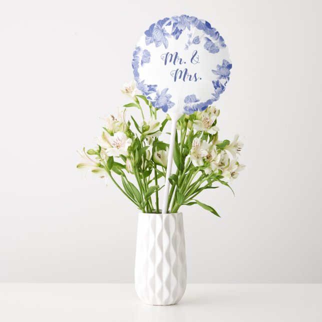 Blue and White Chinoiserie Mr and Mrs  Balloon (Vase)