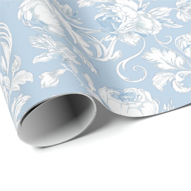 Blue and White Chinoiserie Pattern Wrapping Paper (Roll Corner)