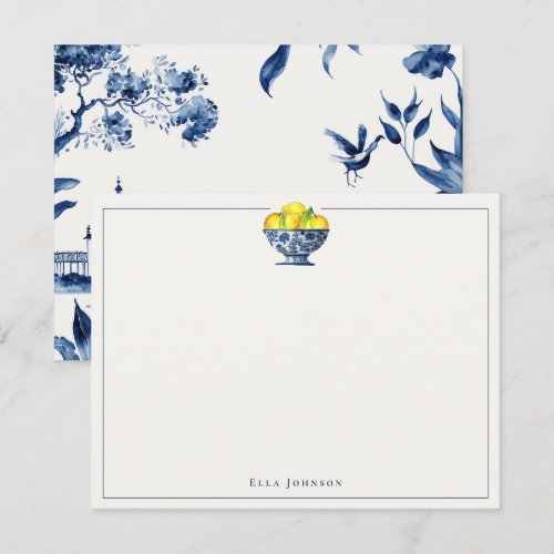 Blue and white Chinoiserie Thank You Card