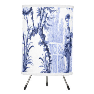 Blue and White Chinoiserie Tripod Lamp