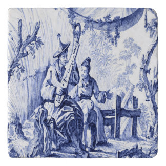 Blue and White Chinoiserie  Trivet
