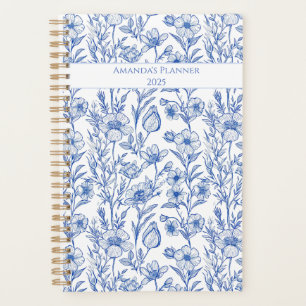 Blue and White Chinoiserie Wildflower Planner