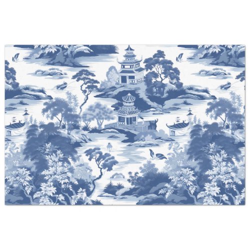 Blue and White Chinoserie Series Design 2 Tissue Paper