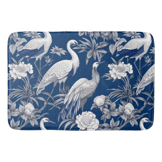 Blue and White Chinoserie Series Design 7 Bath Mat (Front)