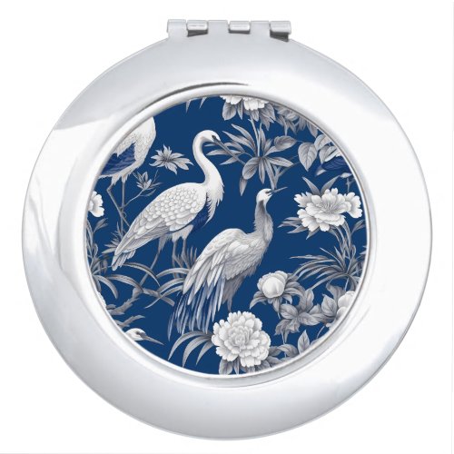 Blue and White Chinoserie Series Design 7 Compact Mirror