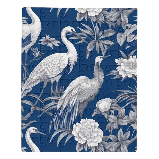 Blue and White Chinoserie Series Design 7 Jigsaw Puzzle (Puzzle Vertical)