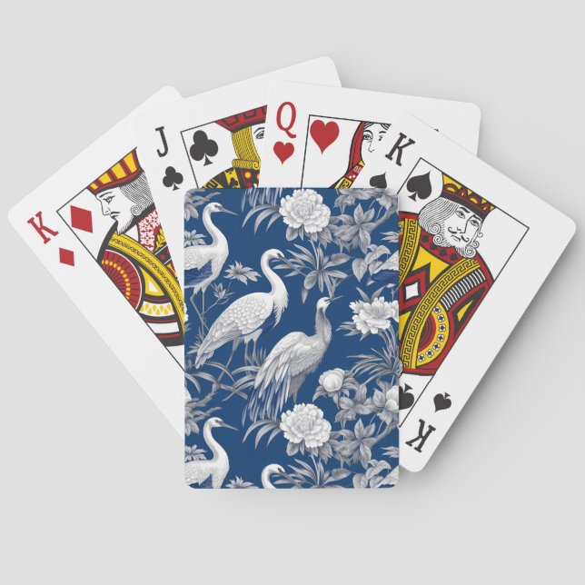 Blue and White Chinoserie Series Design 7 Poker Cards (Back)