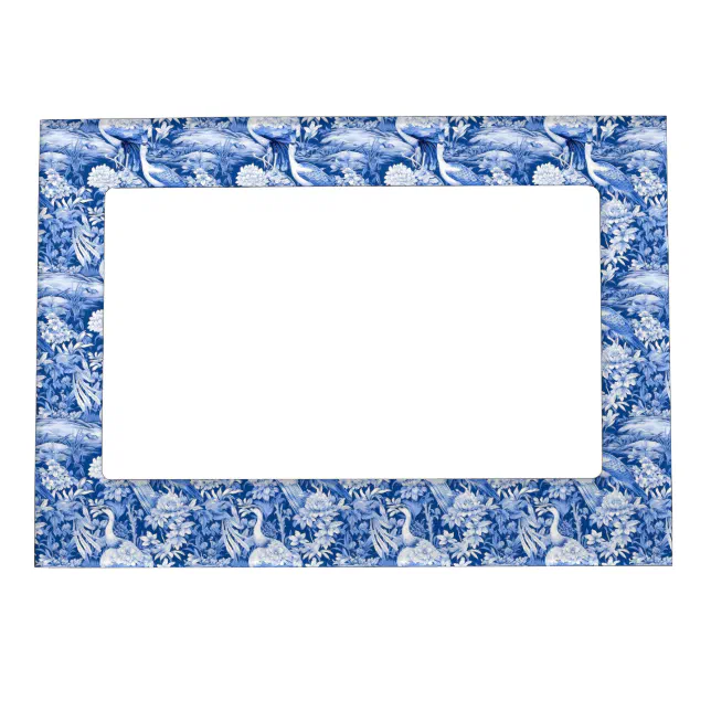 Blue and White Chinoserie Series Design 8 Magnetic Frame | Zazzle