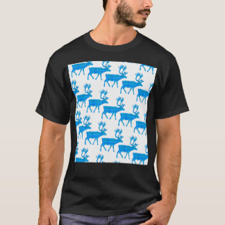 Blue And White Christmas Reindeers T-Shirt