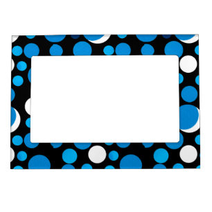 Blue and White Circles Pattern Magnetic Frame