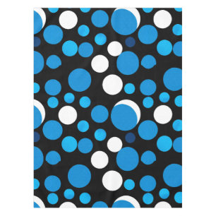 Blue and White Circles Pattern Tablecloth