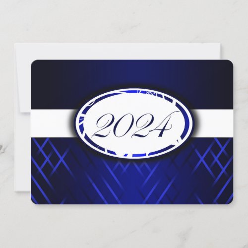 Blue and White Class of 2024 Invitations