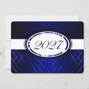 Blue and White Class of 2027 Invitations