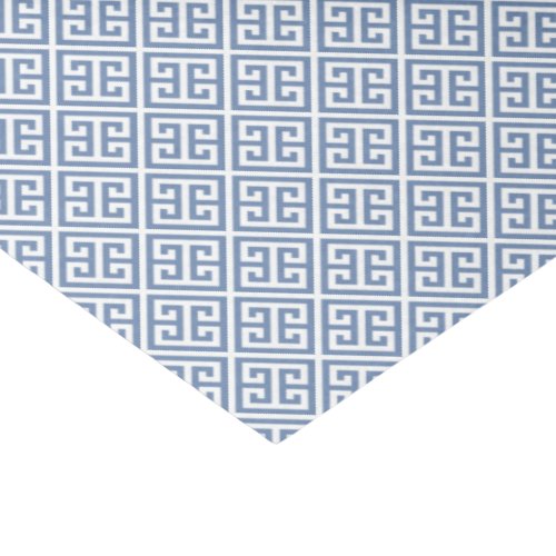Blue And White Classic Greek Key Pattern Tissue Paper