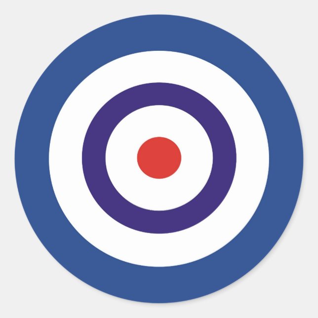 BLUE AND WHITE CLASSIC ROUND STICKER (Front)
