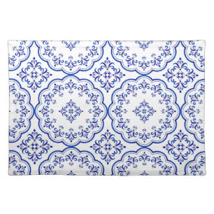 Blue and White Cloth Placemat