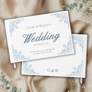 Blue and White Coastal Chic Wedding Guest Book