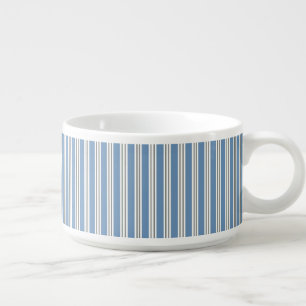 Blue and White Coastal Stripes Bowl