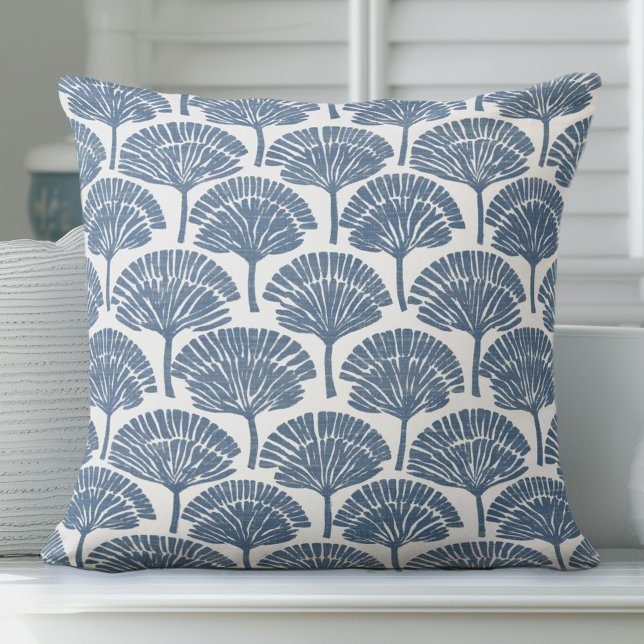 Blue and White Coastal Throw Pillow (Creator Uploaded)