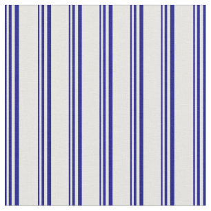 Blue and White Colored Lines Pattern Fabric