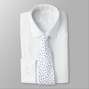 Blue and White Confetti Dot Pattern Tie