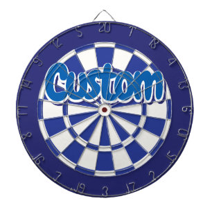 Blue and White Cool Personalized Text Dart Board