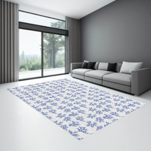 Blue and white coral pattern  rug