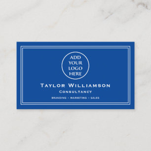 Blue And White Corporate Company Business Logo Card
