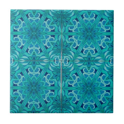 blue and white courtly tiles