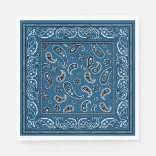 Blue and White Cowboy Napkins