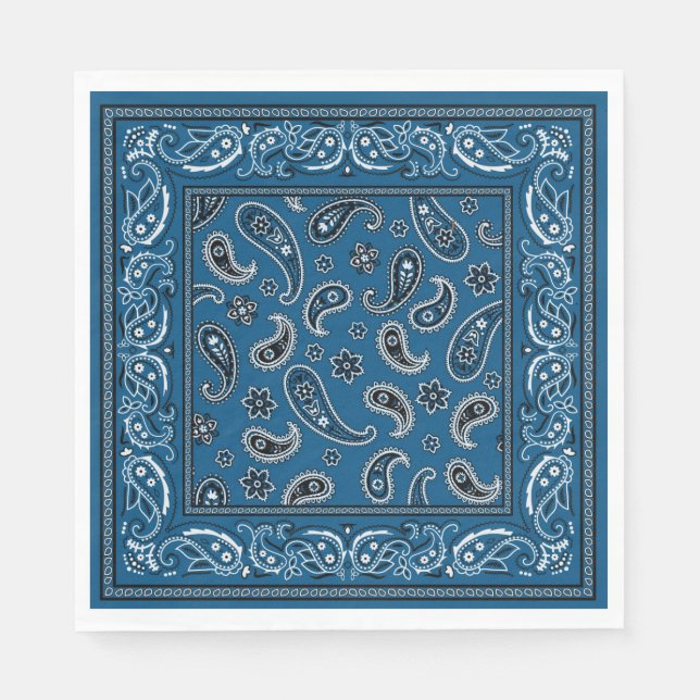 Blue and White Cowboy  Napkins (Front)
