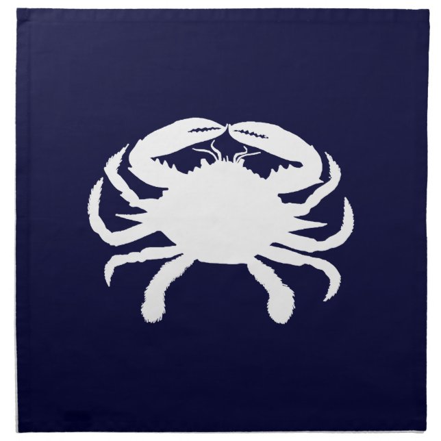 Blue and White Crab Shape Napkin (Front)