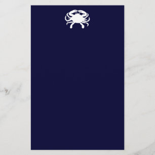 Blue and White Crab Shape Stationery