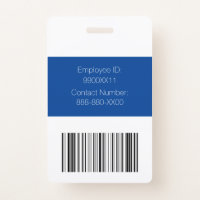 Modern Blue Security Custom Name Guard Employee Badge, Zazzle