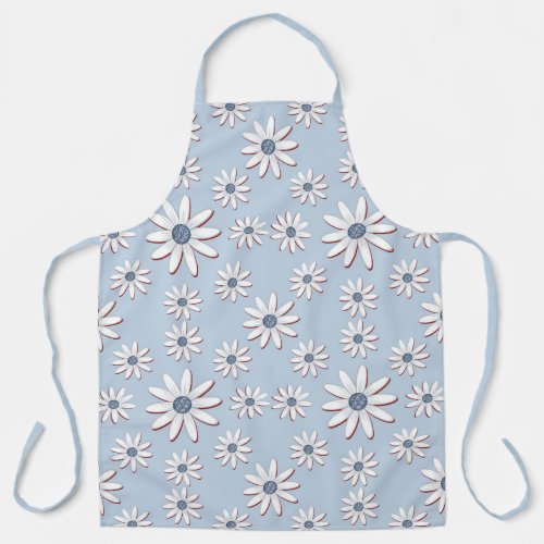 Blue and White Daisies Apron