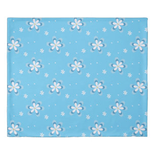 Blue and white daisies with gold centres duvet cover