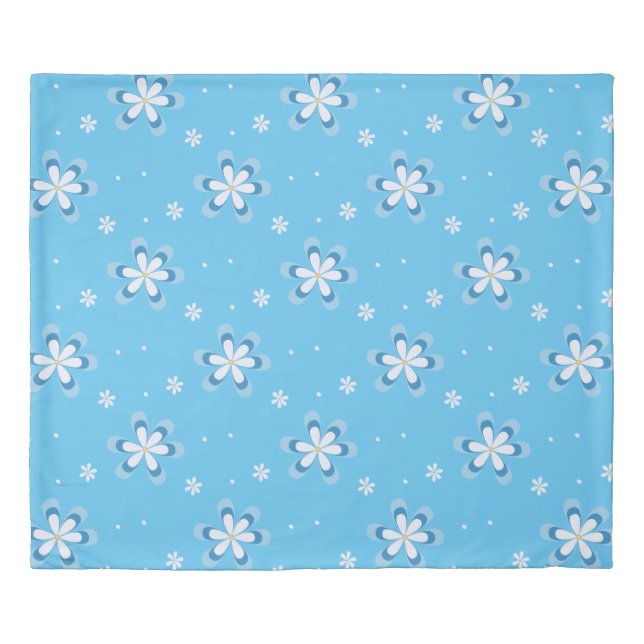 Blue and white daisies with gold centres duvet cover (Front)