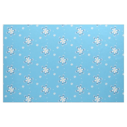 Blue and white daisies with gold centres fabric