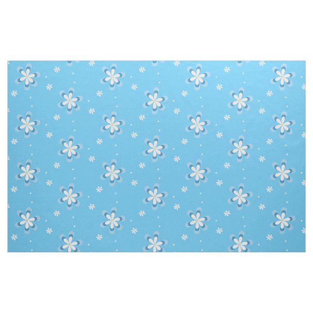 Blue and white daisies with gold centres fabric (Fat Quarter)