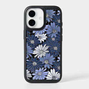 Blue and white daisy pattern iPhone 17 case