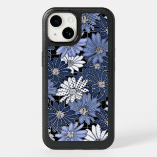 Blue and white daisy pattern OtterBox iPhone 14 case