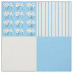 Blue and white daisy quilt squares fabric