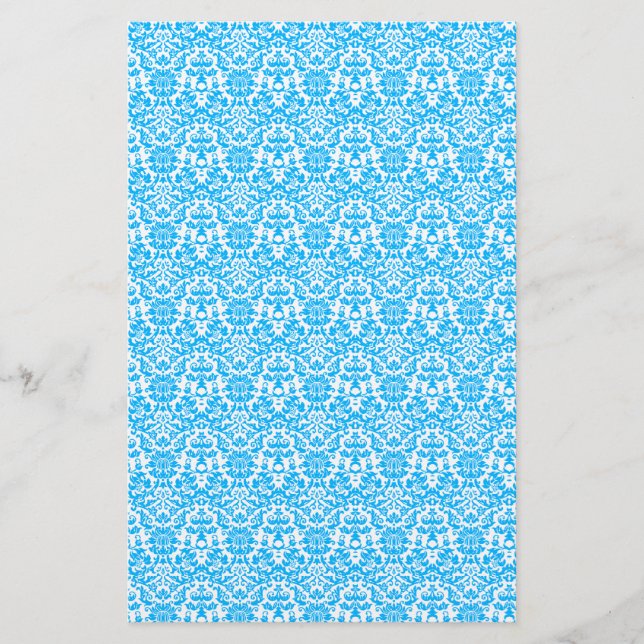 Blue and White Damask Craft Paper (Front)