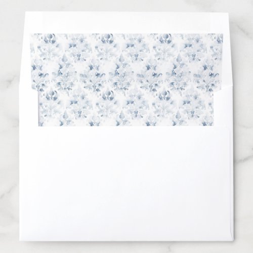 Blue and White Damask Envelope Liner