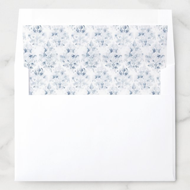 Blue and White Damask Envelope Liner (In Envelope)