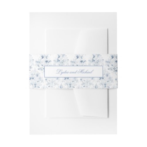Blue and White Damask Invitation Belly Band