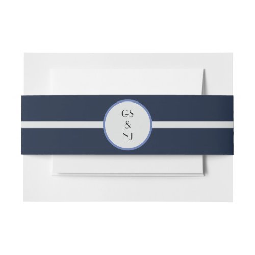 Blue and White Damask Style 2 Invitation Belly Band