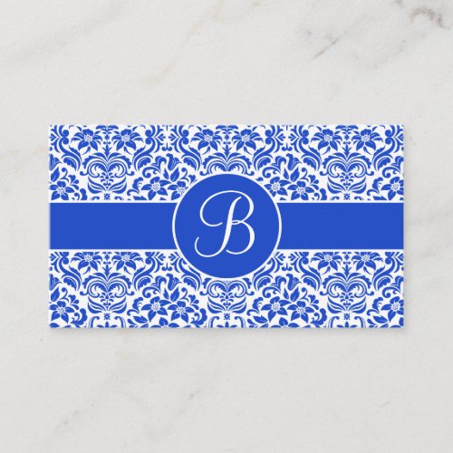 Blue and White Damask Wedding Gift Registry Cards